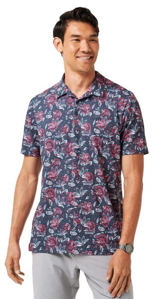 Travis Mathew FEATHERWEIGHT FLOURISH polo de hombre, mood indigo/vintage indigo