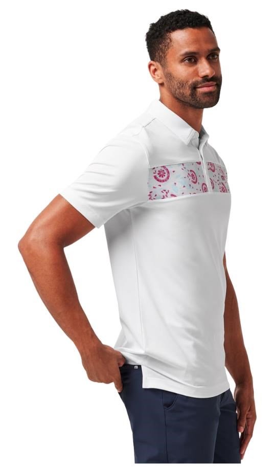 Travis Mathew Good Good Flourish polo de hombre, blanco