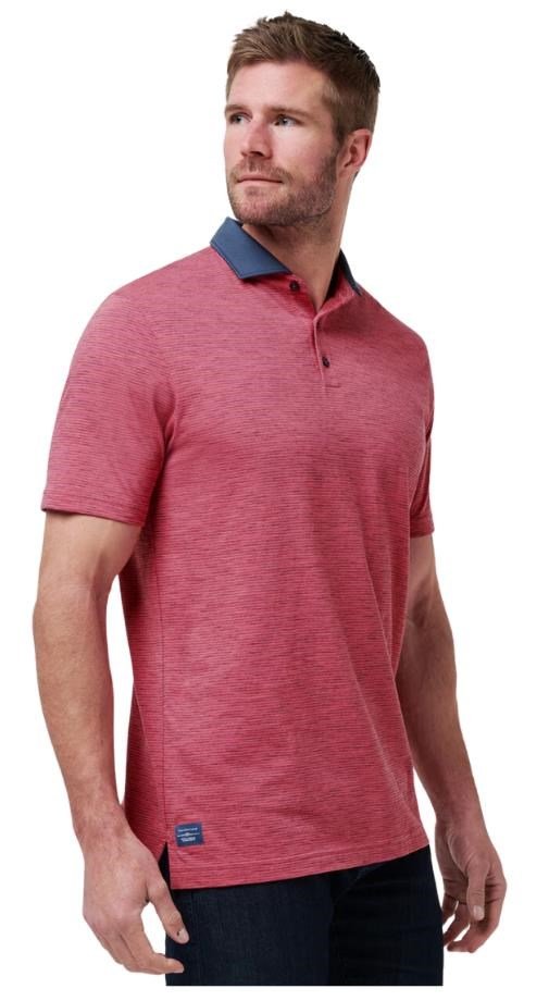 Travis Mathew Common Interest polo de hombre, rose wine