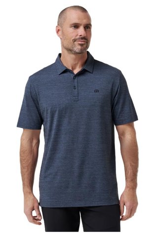 Travis Mathew The heater polo de hombre, vintage indigo/black
