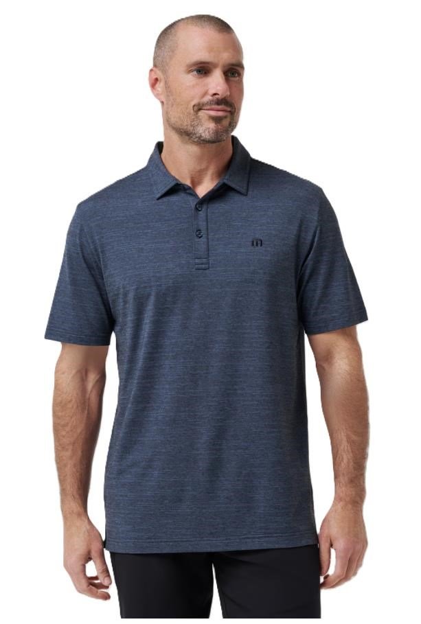 Travis Mathew The heater polo de hombre, vintage indigo/black