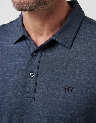 Travis Mathew The heater polo de hombre, vintage indigo/black