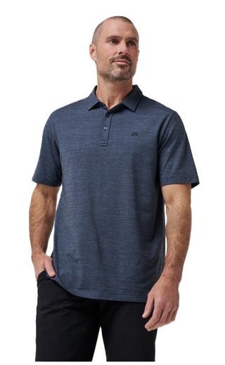 Travis Mathew The heater polo de hombre, vintage indigo/black