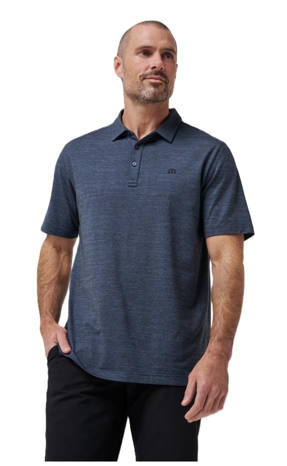 Travis Mathew The heater polo de hombre, vintage indigo/black