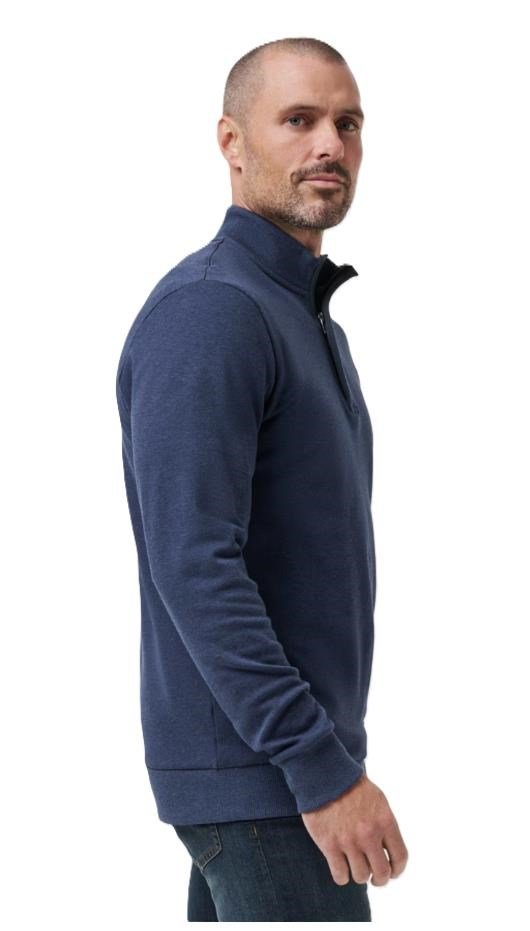 Travis Mathew CLOUD QUARTER ZIP 2.0 sudadera polar de hombre, heather blue