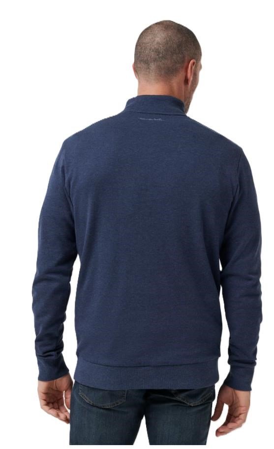 Travis Mathew CLOUD QUARTER ZIP 2.0 sudadera polar de hombre, heather blue