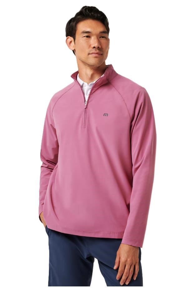 Travis Mathew Air Tram Quarter Zip sudadera de hombre, rose wine