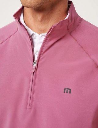Travis Mathew Air Tram Quarter Zip sudadera de hombre, rose wine