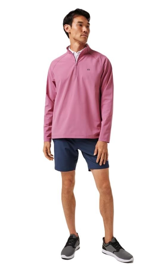 Travis Mathew Air Tram Quarter Zip sudadera de hombre, rose wine