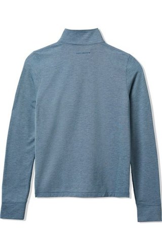 Travis Mathew Featherweightt Active Zip Long Sleeve polo de mujer de manga larga, heather copen blue