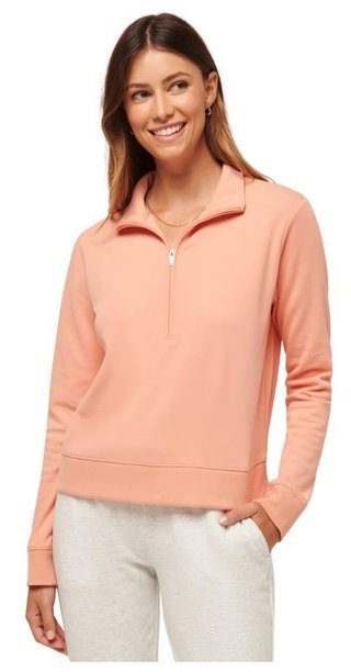 Travis Mathew Cloud Fleece Half-Zip sudadera de mujer, canyon sunset