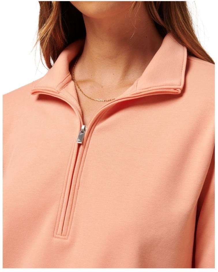 Travis Mathew Cloud Fleece Half-Zip sudadera de mujer, canyon sunset