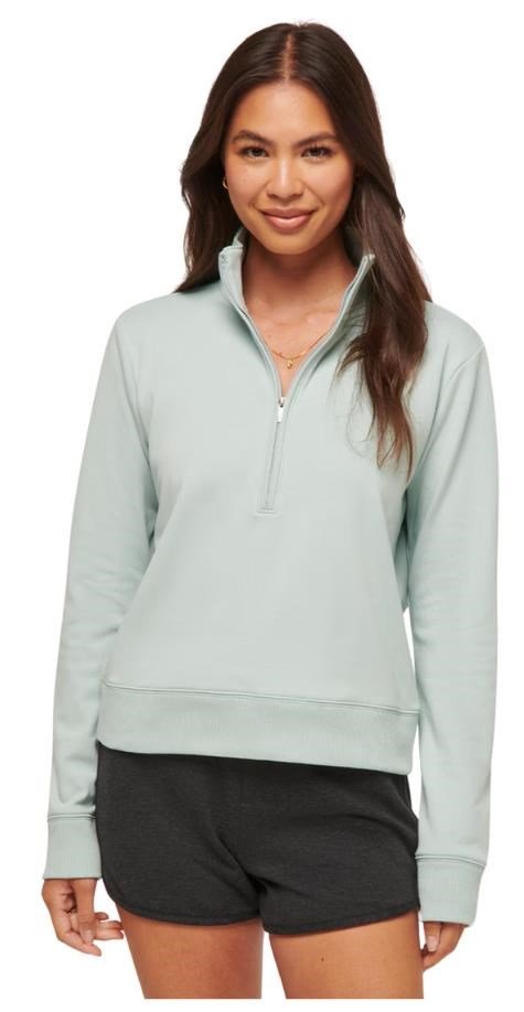 Travis Mathew Cloud Fleece Half-Zip sudadera de mujer, ether