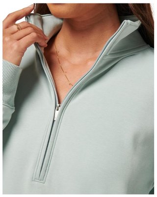 Travis Mathew Cloud Fleece Half-Zip sudadera de mujer, ether
