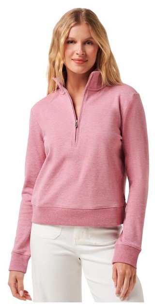 Travis Mathew Cloud Fleece Half-Zip sudadera de mujer, heather foxglove