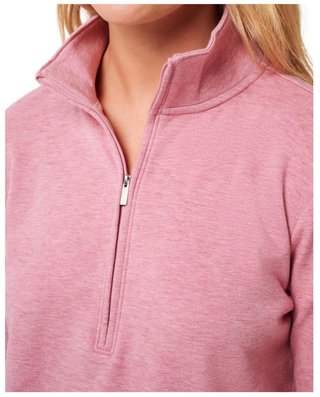 Travis Mathew Cloud Fleece Half-Zip sudadera de mujer, heather foxglove
