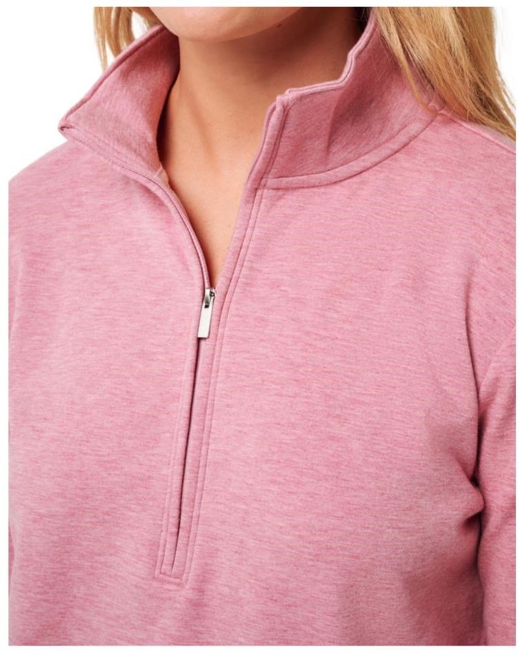 Travis Mathew Cloud Fleece Half-Zip sudadera de mujer, heather foxglove