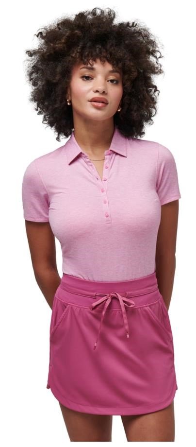 Travis Mathew Featherweight Active polo de mujer, heather red violet