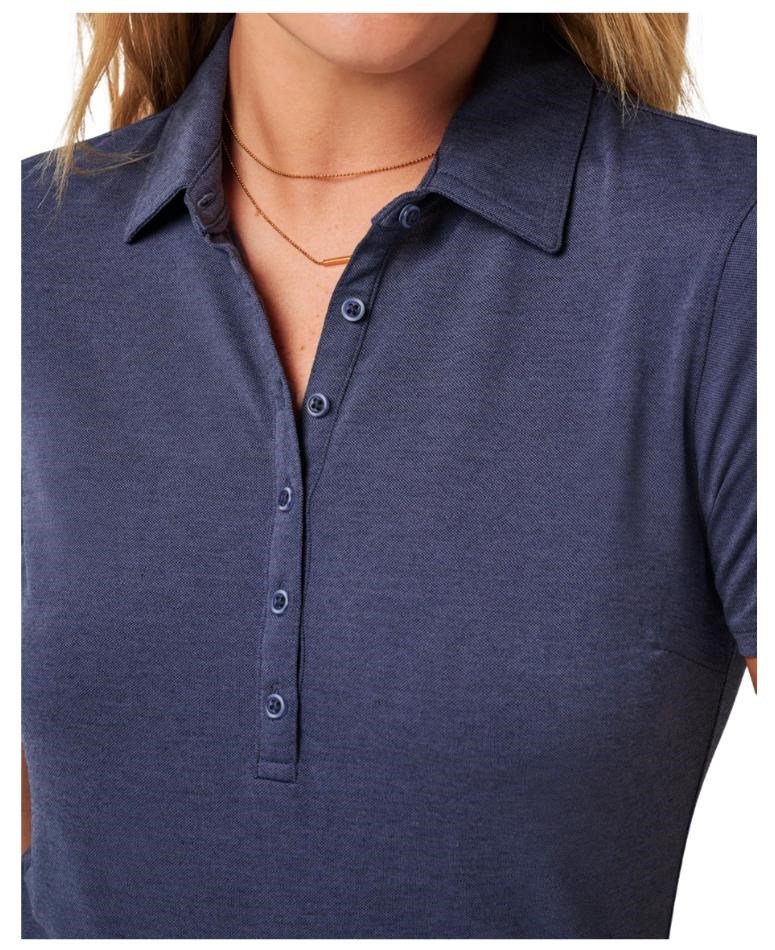 Travis Mathew Featherweight Active polo de mujer, heather navy blazer