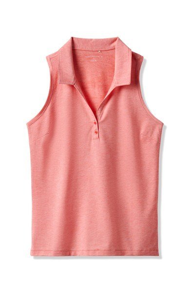 Travis Mathew Featherweight Active 2.0 Sleeveless polo de mujer, heather porcelain rose