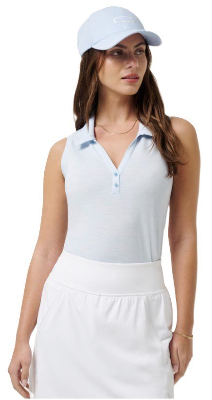 Travis Mathew Featherweight Active 2.0 Sleeveless polo de mujer, heather kentucky blue