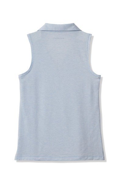 Travis Mathew Featherweight Active 2.0 Sleeveless polo de mujer, heather kentucky blue