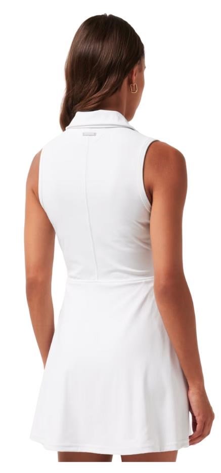 Travis Mathew Moveknit Sleeveless Polo vestido de mujer, blanco