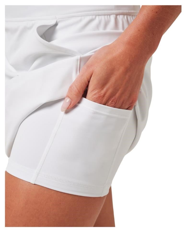 Travis Mathew Game Set Match Moveknit falda pantalón de mujer, blanca
