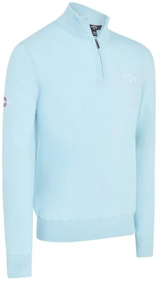Callaway 1/4 Blended Merino suéter de hombre, arctic paradise