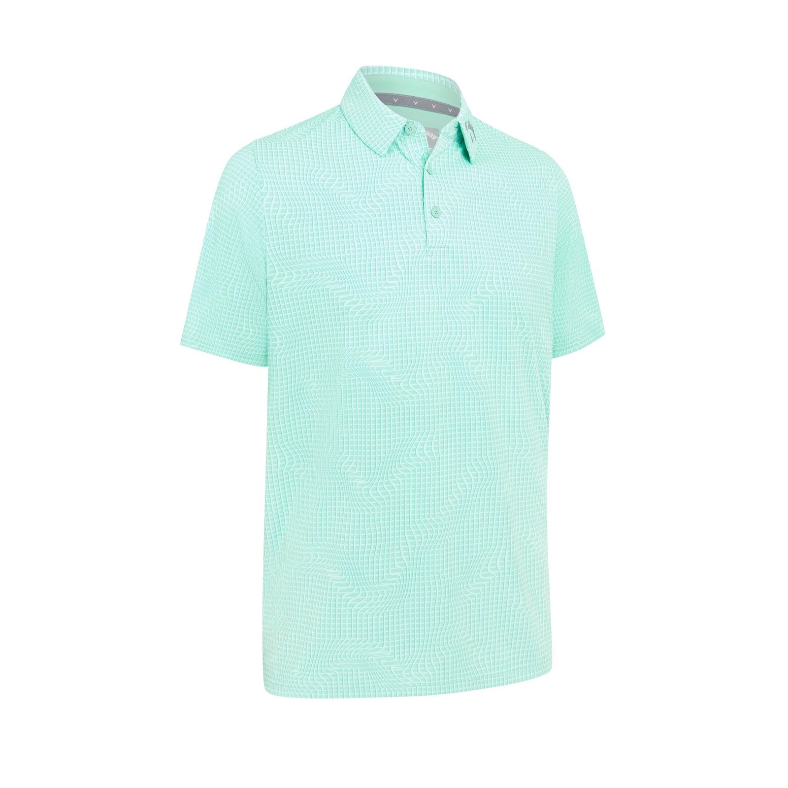 Callaway Warped Gingham Print polo de hombre, neptune green