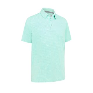 Callaway Warped Gingham Print polo de hombre, neptune green