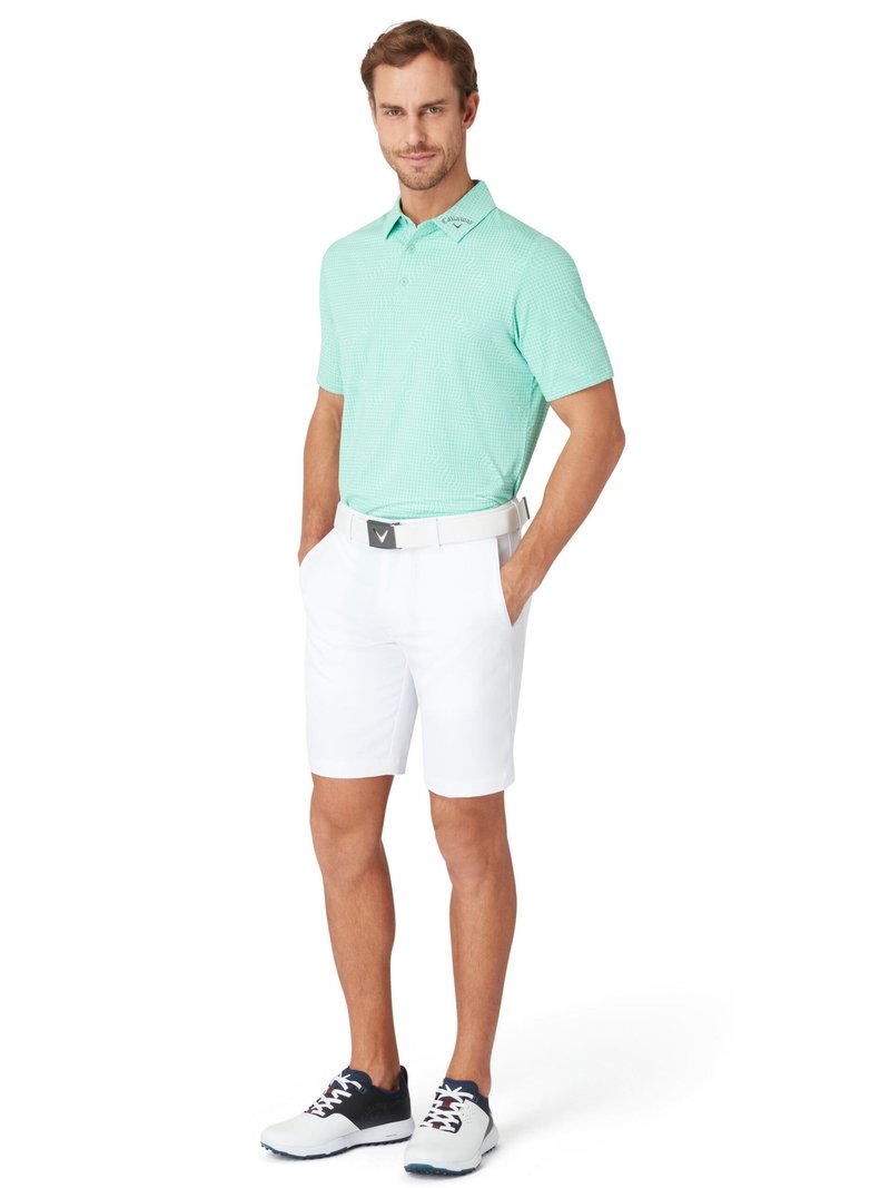 Callaway Warped Gingham Print polo de hombre, neptune green