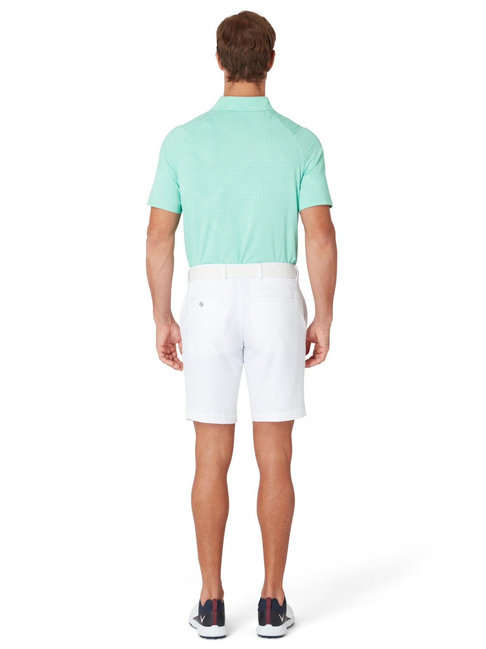 Callaway Warped Gingham Print polo de hombre, neptune green