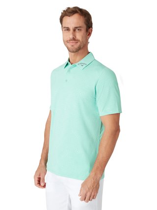 Callaway Warped Gingham Print polo de hombre, neptune green