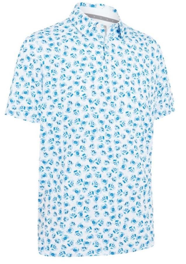 Callaway Crab Novelty Print polo de hombre, bright white