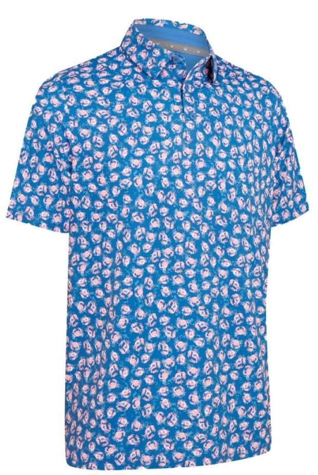 Callaway Crab Novelty Print polo de hombre, galaxy blue