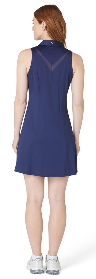 Callaway Flounce Dress with Mesh vestido de mujer, peacoat