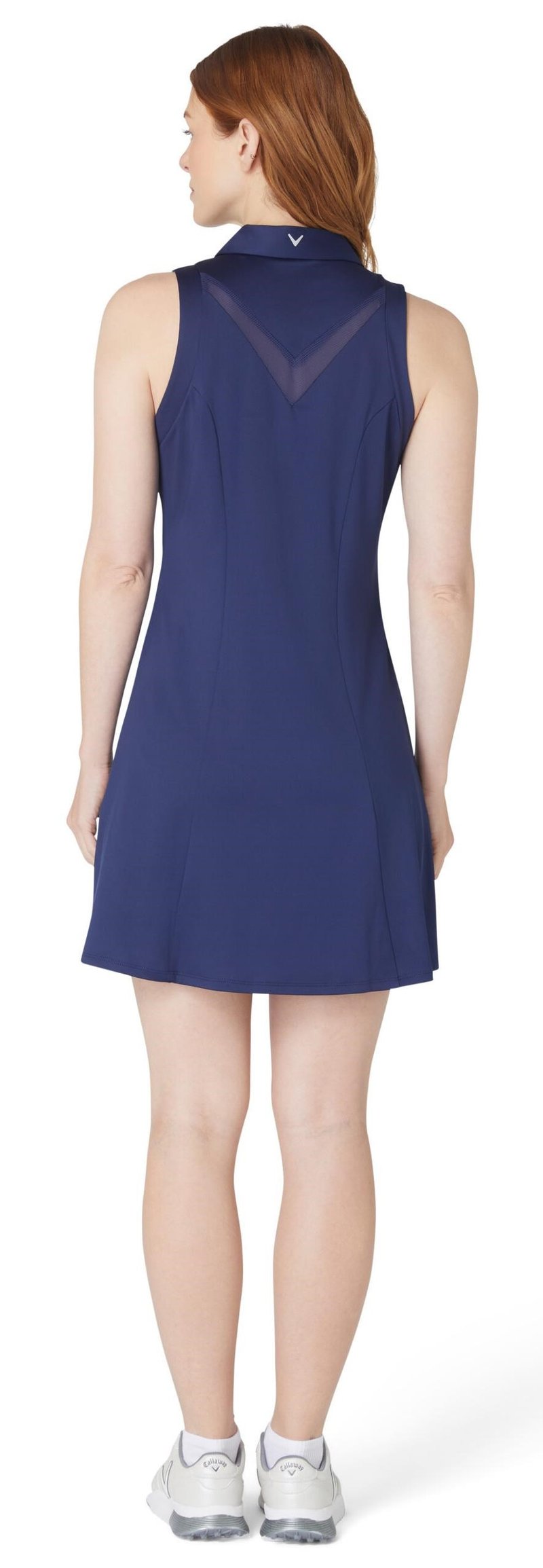 Callaway Flounce Dress with Mesh vestido de mujer, peacoat