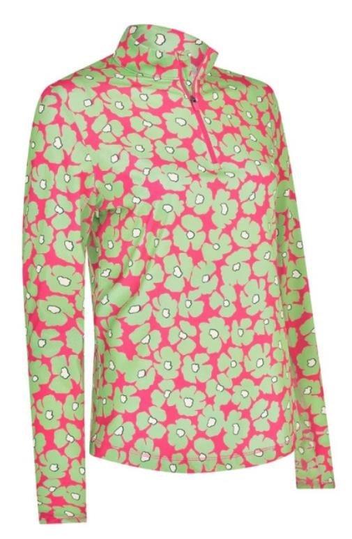 Callaway Floral Printed Sun Protection camiseta de mujer, cheeky pink