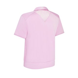 Callaway Waist Length Mesh Detail Short Sleeve polo de mujer, orquídea