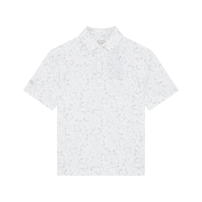 Callaway Floral Print junior polo infantil, bright white