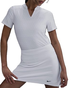 Nike Woman Dri-FIT Short-Sleeve Blade Jacquard polo de mujer, blanco/negro