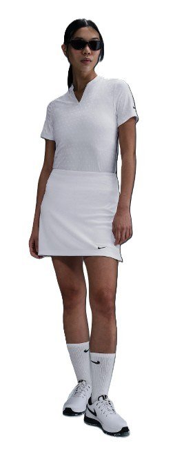 Nike Woman Dri-FIT Short-Sleeve Blade Jacquard polo de mujer, blanco/negro