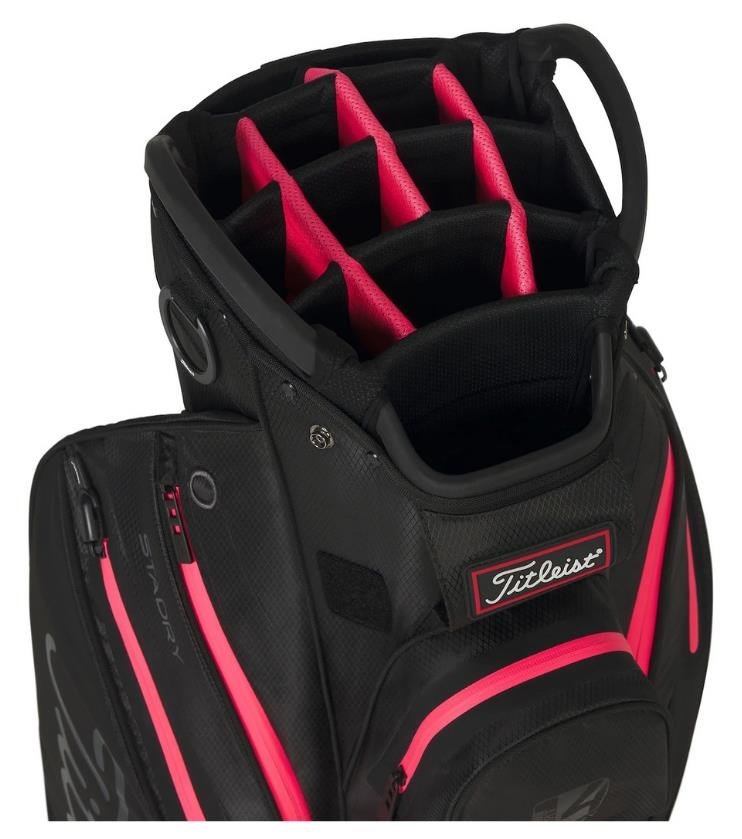 Titleist 14 StaDry cart bag, negro/candy/pink