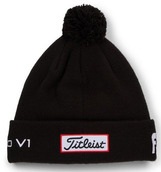 Titleist Tour Pom Pom unisex gorra de invierno, negro/blanco
