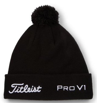 Titleist Tour Pom Pom unisex gorra de invierno, negro/blanco