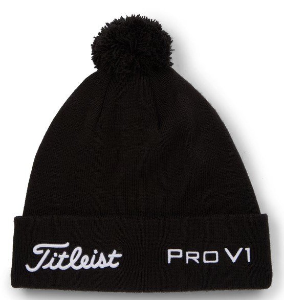 Titleist Tour Pom Pom unisex gorra de invierno, negro/blanco