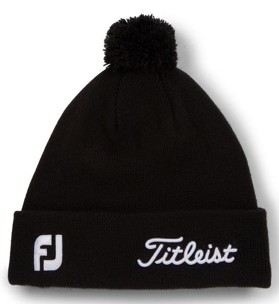 Titleist Tour Pom Pom unisex gorra de invierno, negro/blanco