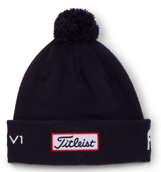 Titleist Tour Pom Pom unisex gorra de invierno, navy/white