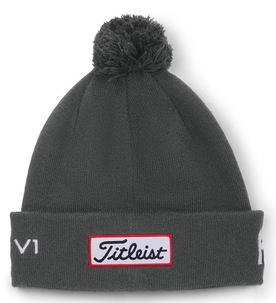 Titleist Tour Pom Pom gorro de invierno unisex, carbón/blanco
